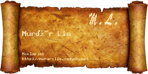 Murár Lia névjegykártya
